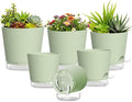 Plant Pots 4/5/5.5/6/6.5/7 Inch Self Watering Pots, 6 Pack Plastic Planters by SQKH