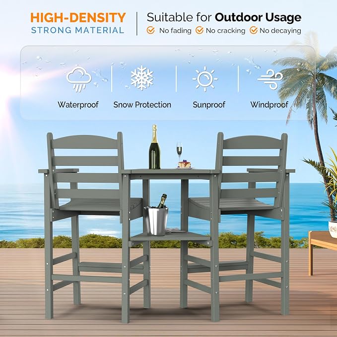 VINGLI Tall Adirondack Chairs Set of 2 - Image 5