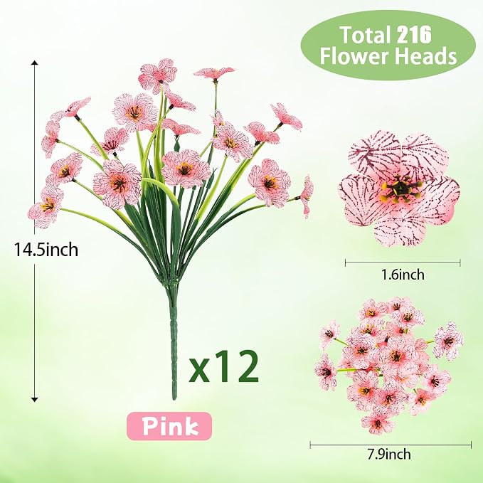 MACTING 12 Bundles Artificial Flowers - Image 5