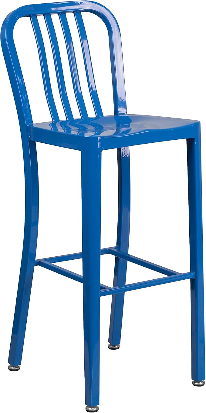 Flash Furniture Gael Commercial Grade 2 Pack 30" High Blue Metal Indoor-Outdoor - Image 11