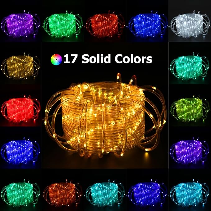 50ft Outdoor Rope Light, IP68 Waterproof 25 Color Changing String Lights - Image 2