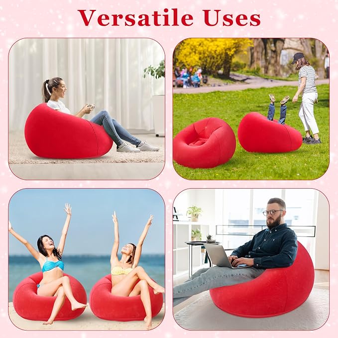 Realspring Inflatable Sofa Bean Bag Lounge Chair Lazy Sofa Folding Portable - Image 7