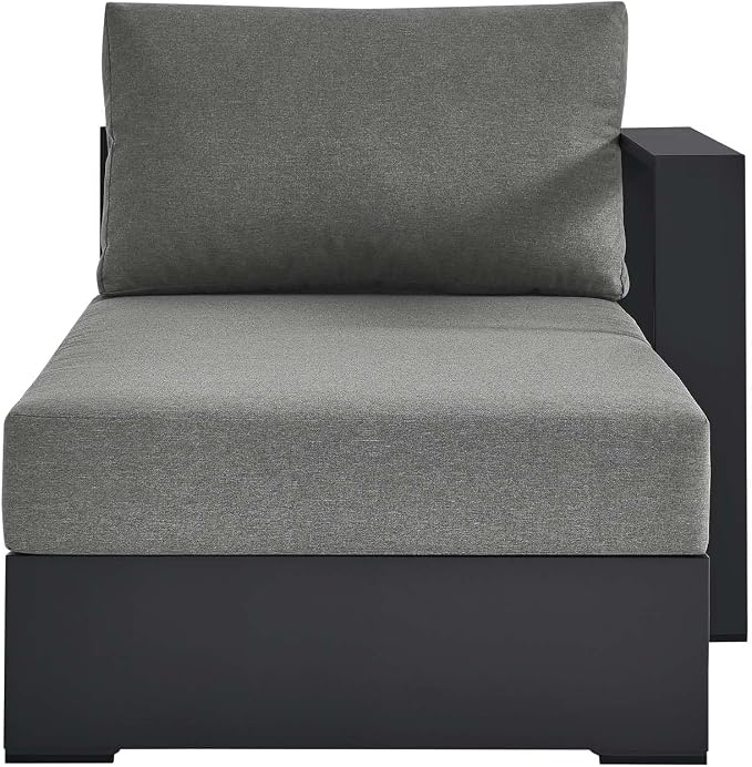 Modway Tahoe Powder-Coated Aluminum Outdoor Chaise Lounge in Gray Charcoal - Image 6