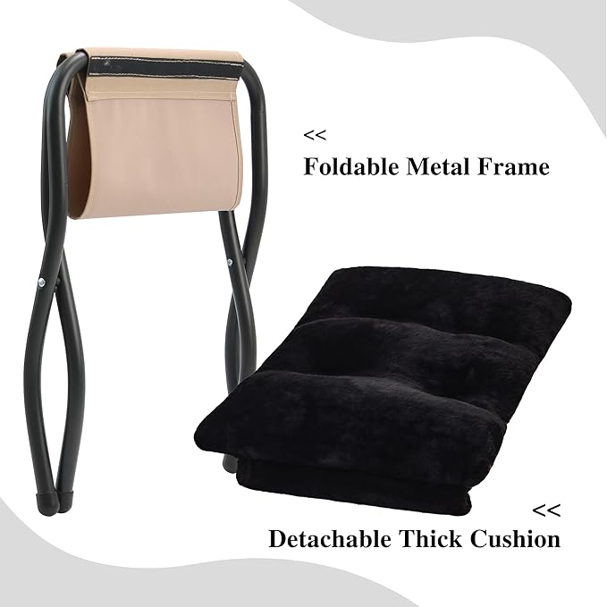 15" Folding Ottoman, Foldable Footrest Stool, Small Foot Stool - Image 5