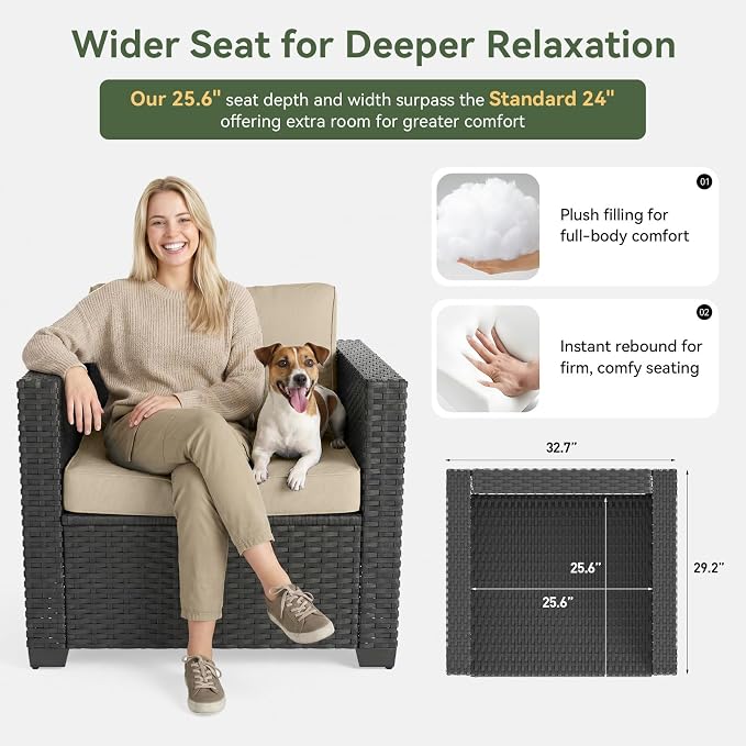 Aoxun 7 Piece Patio Furniture Set - Image 3