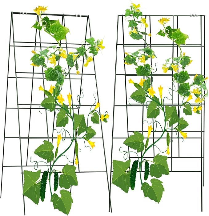 AGTEK 2 Packs 18" x 46" Foldable Cucumber Trellis by AGTEK