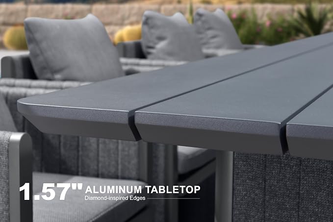PURPLE LEAF 13 Pieces Outdoor Patio Dining Set Modern Extra Large - Image 9