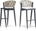 PURPLE LEAF Bar Stool Set of 2 Outdoor Bar Chairs Aluminum Bar Height Stools by PURPLELEAF