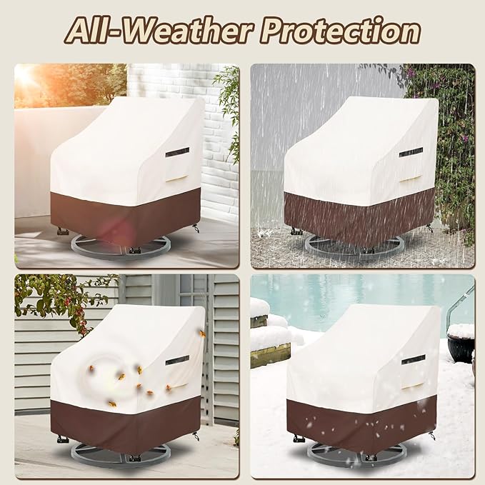 Rileytee Outdoor Swivel Chair Cover 2 Pack, Furniture Patio Chair Covers - Image 5