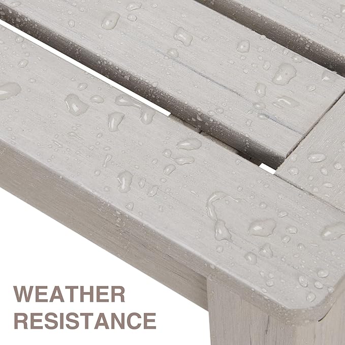 Psilvam Outdoor Bench, Two Person Poly Lumber Porch Bench, Weatherproof Garden - Image 4