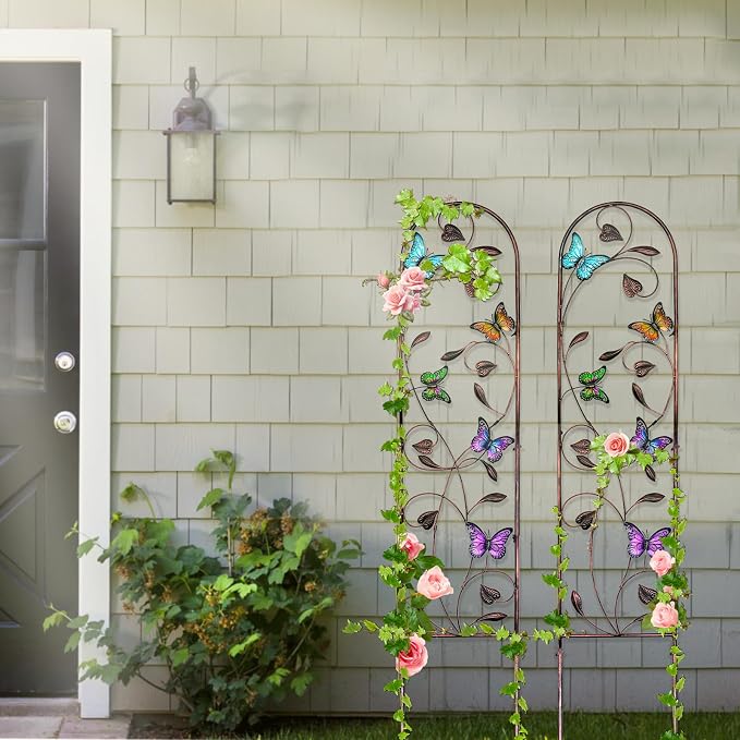 aboxoo Set of 2 Packs Butterfly Metal Garden Trellis - Image 6