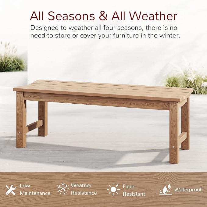 Stoog Outdoor Bench, 2-Person Patio Backless Bench - Image 4
