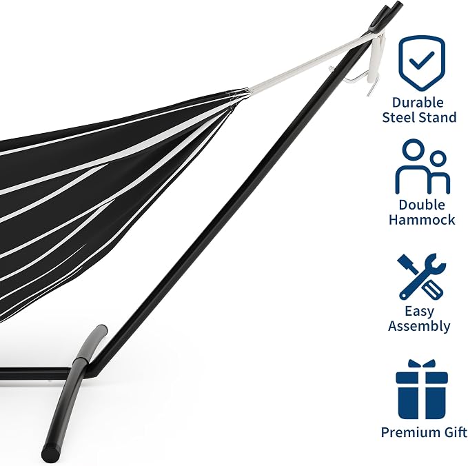 GAOMON Double Hammock with Stand, 450 lb Capacity, Adjustable Portable Hammock - Image 4