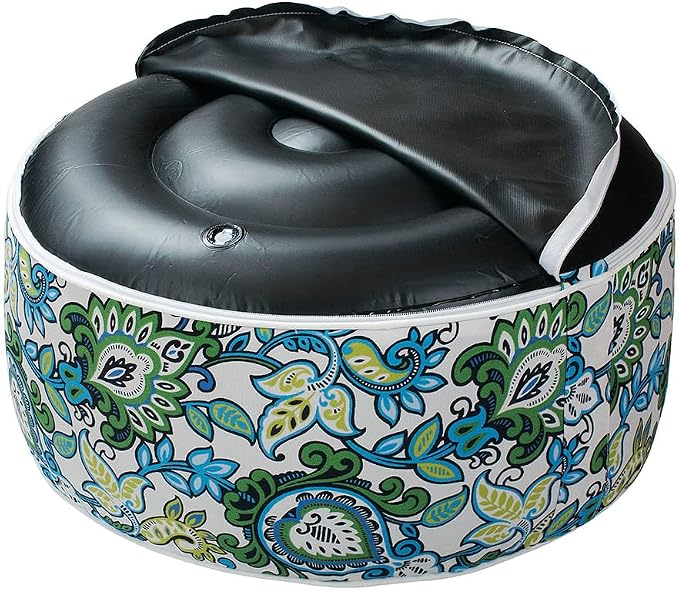 Magpie Fabrics Indoor/Outdoor Inflatable Stool Ottoman Pouf, Water Repellent - Image 7