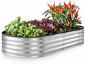 Plant & Plot Galvanized Raised Garden Beds Outdoor // 6×3×1 ft Planter Raised by PlantPlot