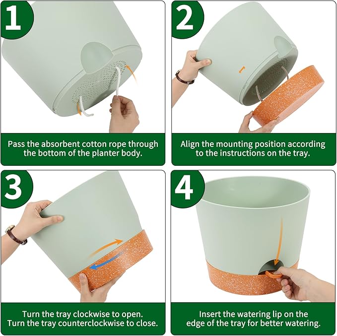 GARDIFE 12 inch Plant Pots, Self Watering Pots, Large Plastic Flower pots - Image 3