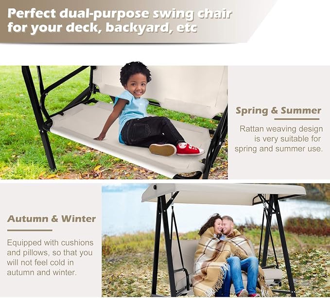 AECOJOY 2-Seat Outdoor Patio Swing Chair - Image 6