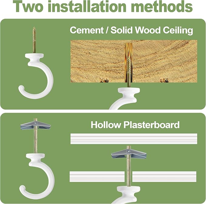 2PCS Ceiling Hooks for Hanging Plants, Heavy Duty Plant Swag Hooks, Hanging - Image 2