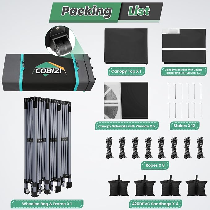 COBIZI 10x30 Pop Up Canopy Tent - Image 7