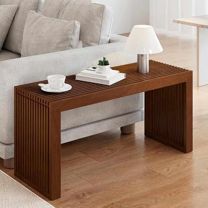 Bamboo Dining Bench Indoor Long Entryway Shoe Rack Bench, Outdoor Modern Wood - Image 4