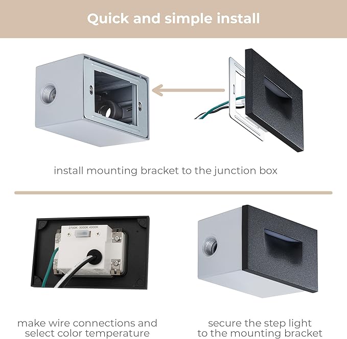 Builder Essentials Indoor or Outdoor 120V Input LED Step or Patio Deck Light - Image 2