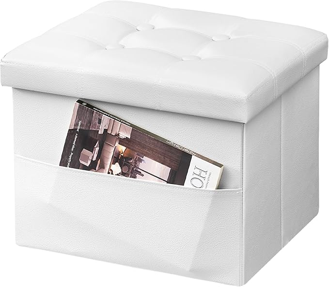 AmasSmile Storage Ottoman Folding Foot Rest Stool by AmasSmile