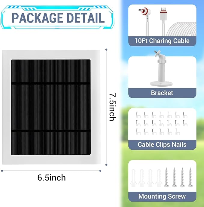 Solar Panel Outdoor for Ring Cameras Spotlight Cam Plus/Pro Stick Up Cam/Pro - Image 7