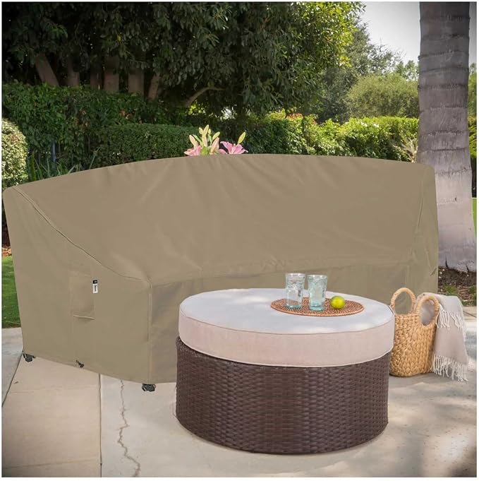 Curved Patio Furniture Cover for Outdoor Sectional Sofa, Lawn Outside Garden - Image 7