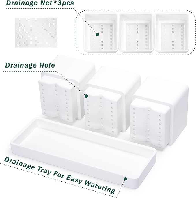 D'vine Dev Herb Garden Planter Set, Plastic Plant Pots - Image 5