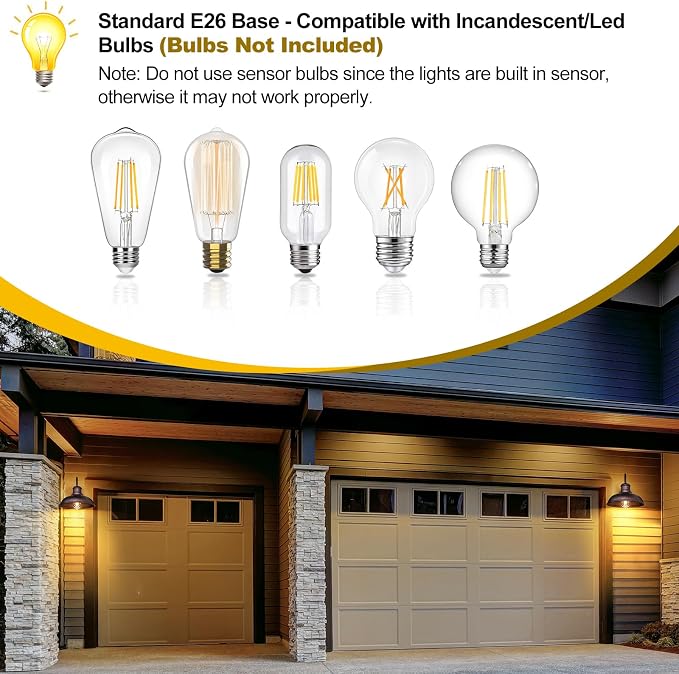 TOBUSA 2-Pack Dusk to Dawn Outdoor Wall Lights, Exterior Farmhouse Gooseneck - Image 3
