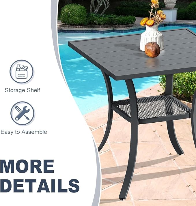 VICLLAX 3 Pieces Patio Outdoor Dining Set - Image 6