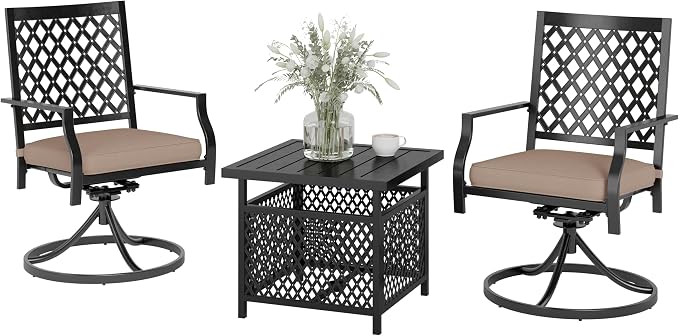 PHI VILLA 3 Piece Outdoor Bistro Set by PHIVILLAThepioneerofcomfortablehouseholdsupplies