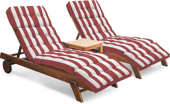 Chaise Lounge Cushions Outdoor Set of 2, 74.4 x 22 x 4.7 Inch Thickened Lounge by Tycdiose