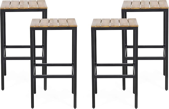 Christopher Knight Home Frieda Outdoor Modern Industrial Acacia Wood Bar Stools by ChristopherKnightHome