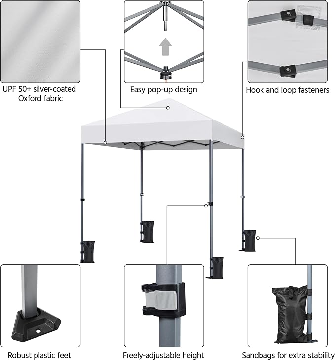 Yaheetech 6.6×6.6 Pop Up Canopy Easy Set-up Tent, Portable Outdoor Canopy - Image 4