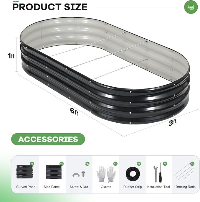 Galvanized Raised Garden Bed Outdoor, Rust-Resistant Garden Planter Box - Image 4