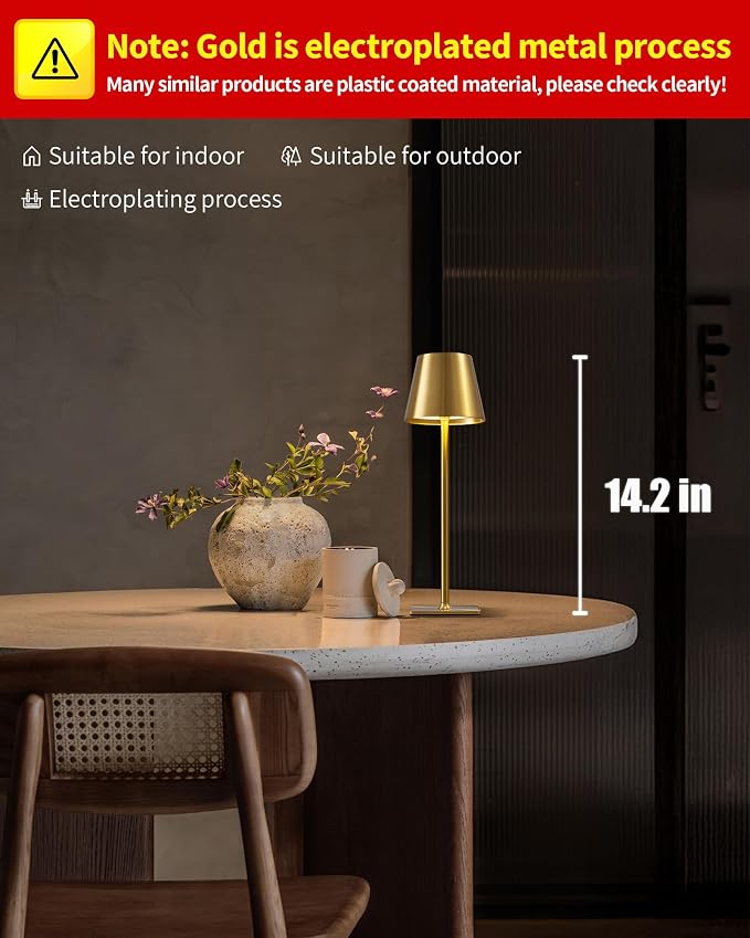 KDG 2 Pack Cordless Table Lamp, Portable LED Desk Lamp, 4000mAh Battery Operated - Image 2