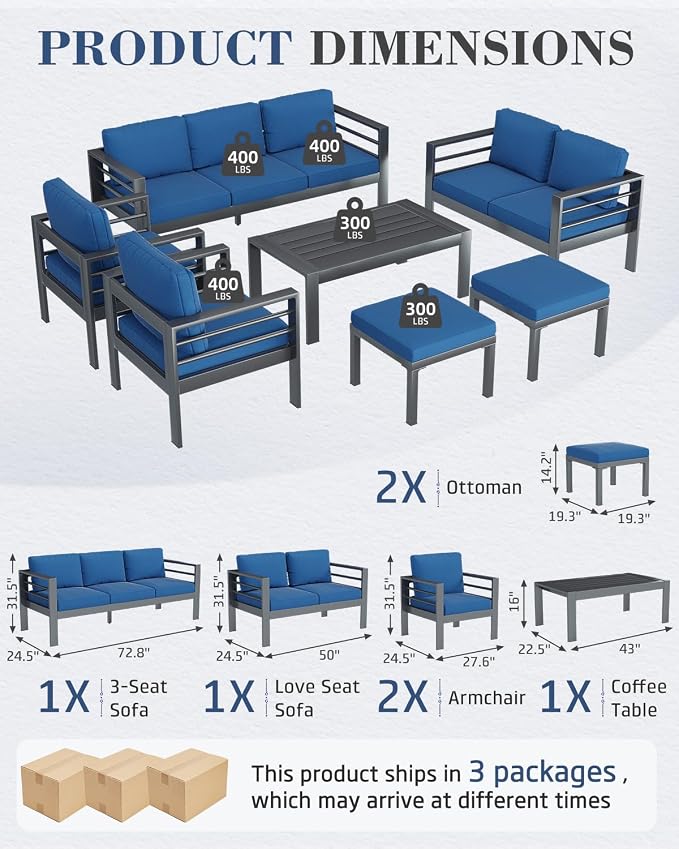 AECOJOY Aluminum Patio Furniture Armchair - Image 2