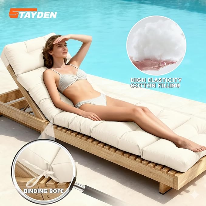 Outdoor Lounge Chair Cushions, Chaise Lounge Chair Cushions Replacement - Image 3