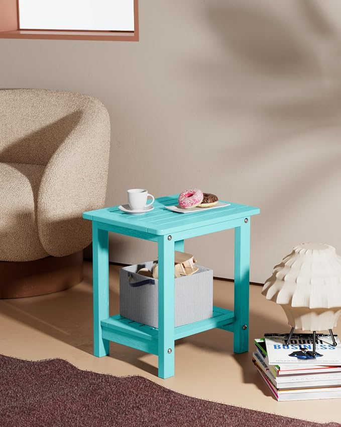 YEFU Outdoor Side Table for Patio: 16" HIPS Weather - Image 2