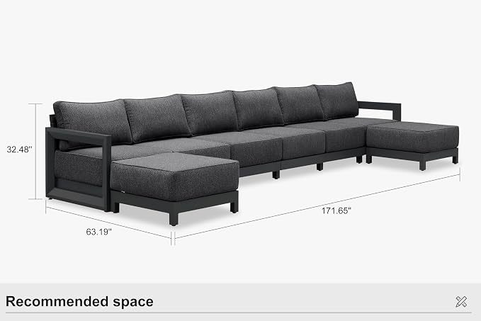 PURPLE LEAF Patio Furniture Set U-Shaped Outdoor Couch - Image 9