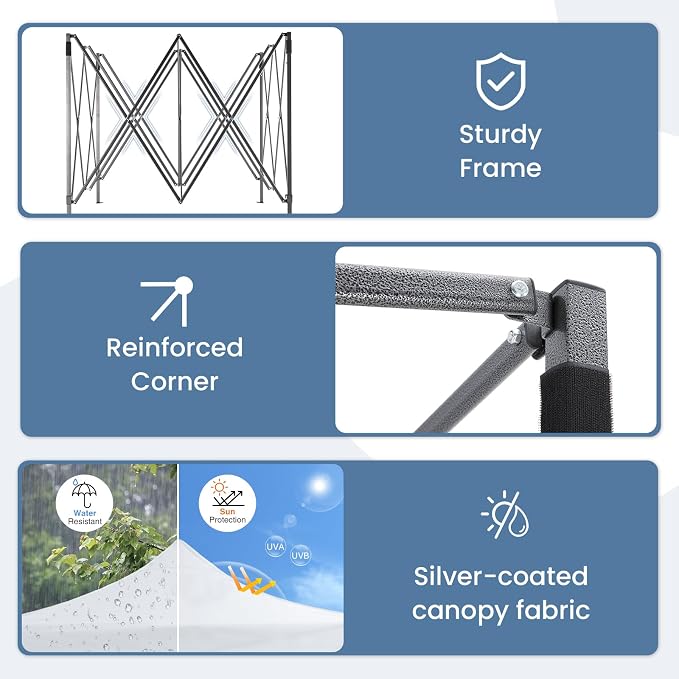 NEWBULIG 10x10 FT Pop Up Canopy Easy Up Tents - Image 3
