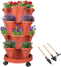 GameXcel Vertical Planter 4 Tier Stackable Planters Garden Planters Strawberry by GameXcel