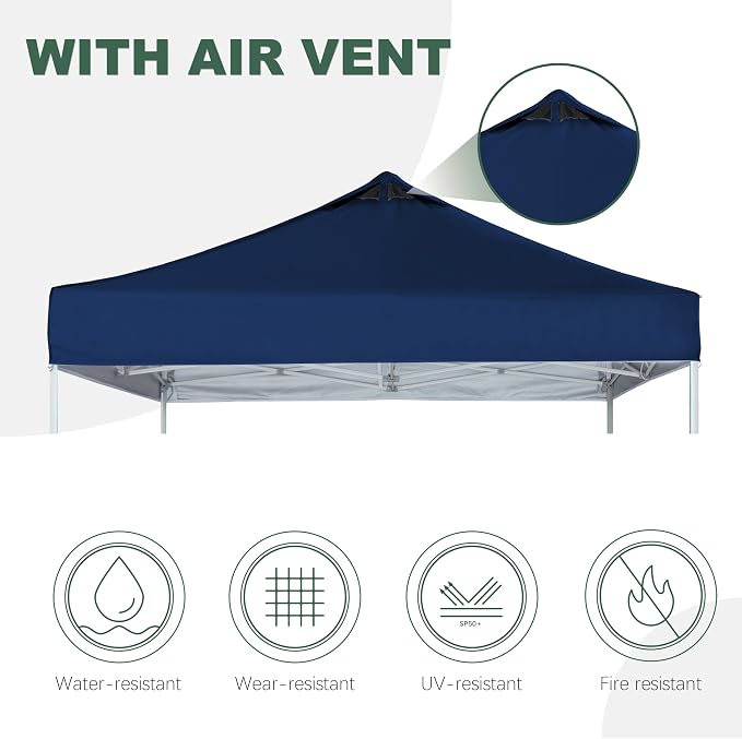 Navy Blue Commercial Replacement Canopy Top - Image 4