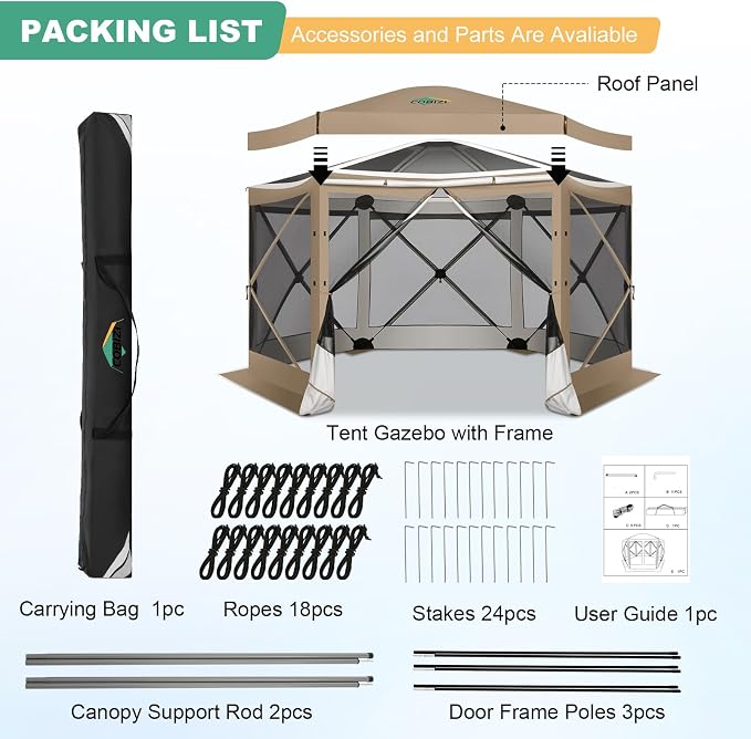COBIZI 12x12 FT Pop Up Canopy Extendable Tent, Gazebos On Clearance, Screened - Image 6
