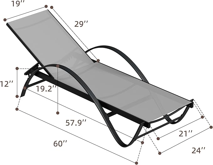 Shintenchi Patio Chaise Lounge Set of 2, Pool Chaise Lounge - Image 3