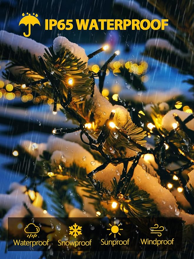 2 Pack 200 LED Solar String Lights - Image 4