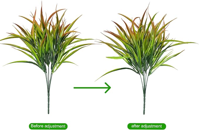 Ivydale 12Pcs Artificial Plants Outdoor Fake Plastic Grass Spring Decor UV - Image 8