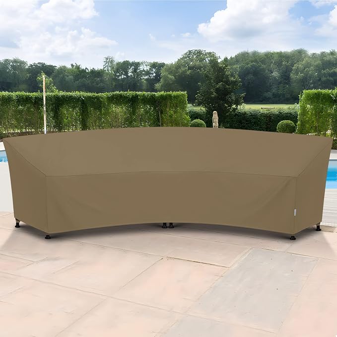 SunPatio Outdoor Curved Sectional Sofa Cover, Heavy Duty Waterproof Patio Couch - Image 7