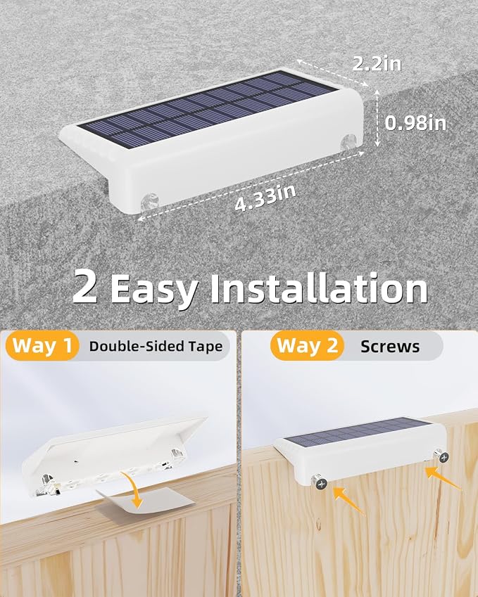 VOLISUN Solar Deck Lights 12 Pack, Warm White Glow LED Large Size Lamp - Image 5